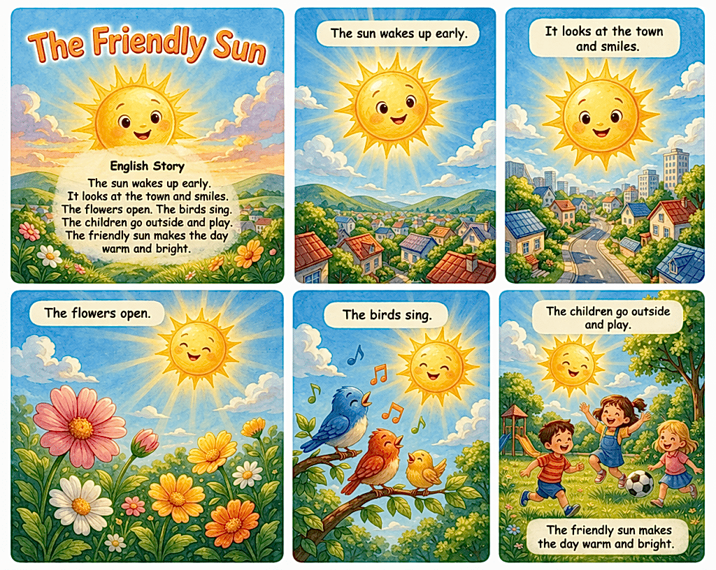The Friendly Sun-İngilizzce çocuk hikayeleri